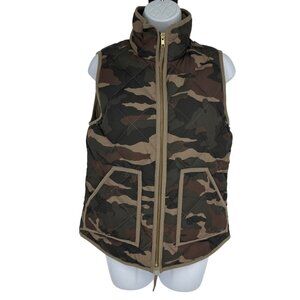 J Crew Women’s Camo Quilted Down Filled Vest Size XS